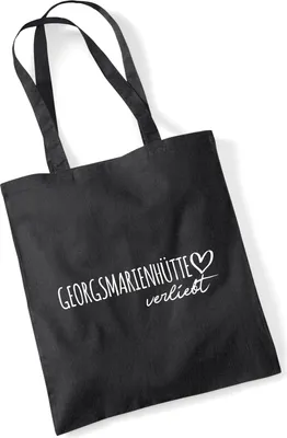 Produktbild von Huuraa Jutebeutel Georgsmarienhütte verliebt 10 Liter Black Baumwolle Tasche Geschenkidee