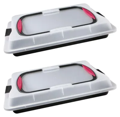 Image de Ensemble de 2 Plaques de cuisson 42 x 29 cm avec couvercle Zenker Special To Go