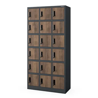 Immagine prodotto di Armadietto spogliatoio 3B6A Armadietto spogliatoio Armadietto a volta Armadietto in metallo Lamiera d'acciaio 18 scomparti 185 cm x 90 cm x 40 cm