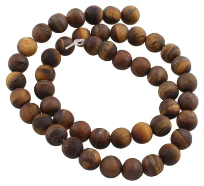 Produktbild von Tigerauge Edelstein Perlen - Matt geschliffene Halbedelsteine - Zur Schmuckherstellung - 6 mm