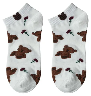 Produktbild von Clayre & Eef Lustige Socken one size Weiß Polyester Bär
