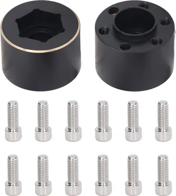Produktbild von 2 Stück 1,9 2,2 Zoll Rad-Sechskant-Nabenverbreiterungsadapter Messing schwarze Felge für ferngesteuertes Auto 15 mm / 0,6 Zoll