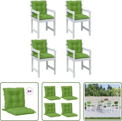 Produktbild von The Living Store Niedriglehner-Auflagen 4 Stk. Melange Grün 100x50x7 cm Stoff