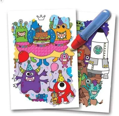 Produktbild von Malblock Water Magic Monsters & Aliens inkl. Wasserstift
