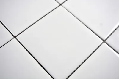 Produktbild von Handmuster Mosaik Fliese Keramik weiß glänzend Fliesenspiegel Küche MOS23-0101_m