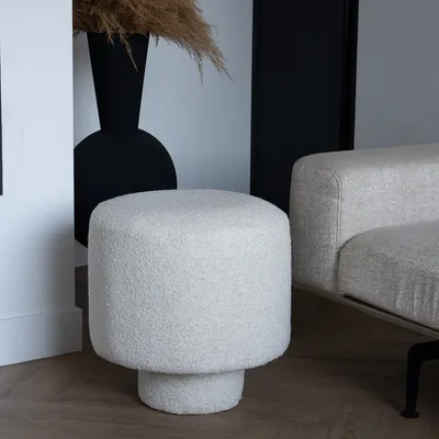 Produktbild von Hocker Beige - Bouclé - 45cm - Hocker Avia - Giga Meubel
