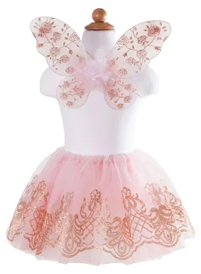 Produktbild von Kinder Tutu mit Flügeln in Rosegold, Gr. 104–116 (4–6 J.)