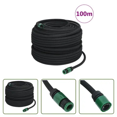 Produktbild von The Living Store Tropfschlauch Schwarz 0,6" 100 m Gummi