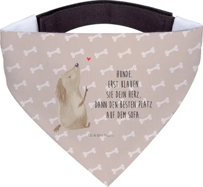 Produktbild von Mr. & Mrs. Panda Hunde Bandana Hund Liebe - Hundeglück - Geschenk, Halstuch, Tuch, Hunde-Halstuch, Für, Herz, Sprüche