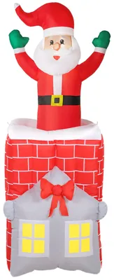 Immagine prodotto di Babbo Natale gonfiabile con luci LED | Colore: Multicolore | Dimensioni: 90x80x210 cm