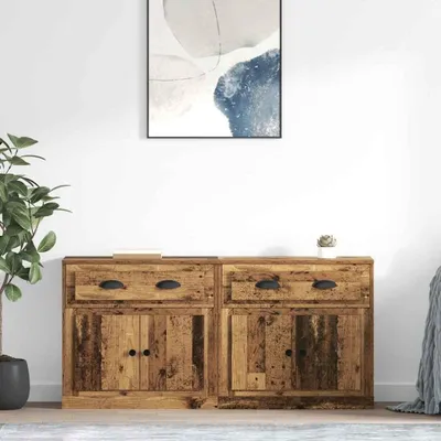 Produktbild von vidaXL Sideboards 2 stk. Altholz 70 x 35,5 x 67,5 cm Holzwerkstoff
