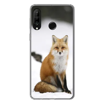 Produktbild von MuchoWow® Handyhülle Schutzhülle Hülle für Huawei P30 Lite Fuchs - Schnee - Winter Silikon Softcase Handy Hülle - Handyhülle