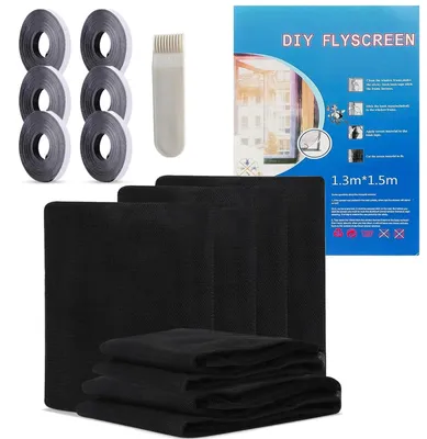 Productafbeelding van Vliegenhor voor Raam 150 cm x 130 cm Zwart