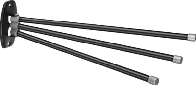 Obrázek produktu pro Držák na ručníky - černý - 3 ramena dlouhá 45 cm, otočná o 180 stupňů