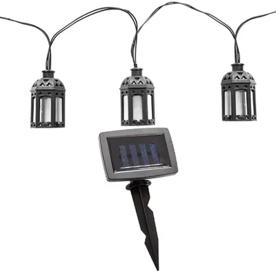 Produktbild von LED Solar Lichterkette, 10x Laterne, orientalisch, L 200 cm