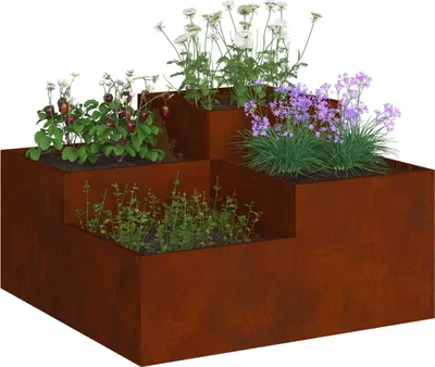 Zdjęcie produktu dla vidaXL Donica ogrodowa Rdzawa 80 x 80 x 48 cm Stal odporna na warunki atmosferyczne