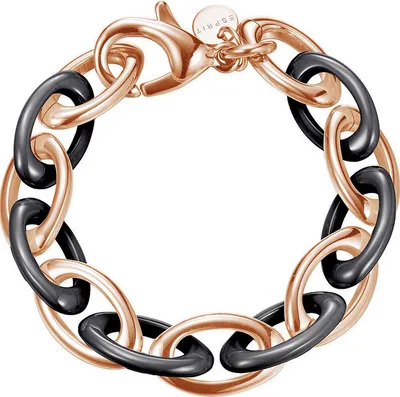 Produktbild von Esprit Armband Edelstahl Keramik Schwarz Rosegold 21cm ESBR11432D210