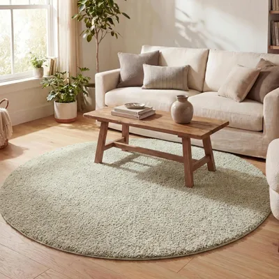 Image de Volero - Tapis rond à poils longs - Lofty Menthe - Ø 100 cm