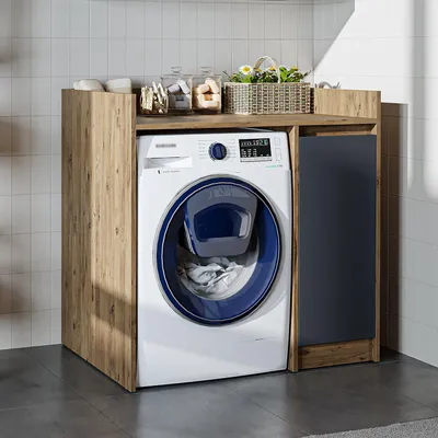 Immagine prodotto di Armadio da appoggio per lavatrice Roomart, larghezza 100 cm, rovere antracite