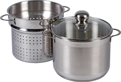 Immagine prodotto di KARL KRÜGER pentola per spaghetti con coperchio in vetro 6,5 l Ø24cm acciaio inox 3 pezzi