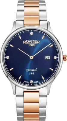 Image de Montre pour homme ROAMER 863833 49 45 50, bleu marine, classique, pour les couples