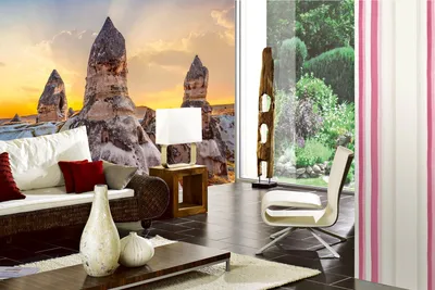 Produktbild von Vlies Fototapete FELSEN BEI SONNENUNTERGANG 375 x 250 cm (inkl. Kleister) - Vlies Tapete, Wandtapete, Wandbilder - Tapete für Wohnzimmer Schlafzimmer, Büro, Küche - Montagefertig