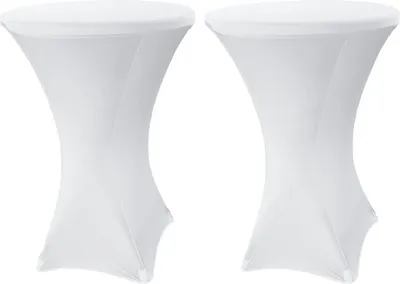 Produktbild von Jopassy 2x Stehtischhusse Stretch Stehtisch Tisch Husse Bistrotisch weiß Ø 80 cm