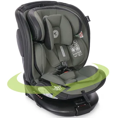 Produktbild von Lorelli Auto Kindersitz Estate mit Isofix Basis und Stabilisierungsbein, Mitwachsender Autositz i-Size 40-150cm, Babysitz, 360 Grad drehbar, grün