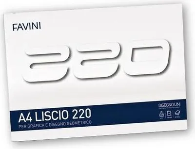 Produktbild von Favini Zeichenblock A4 glattes Papier 220 g - weiß für Künstler