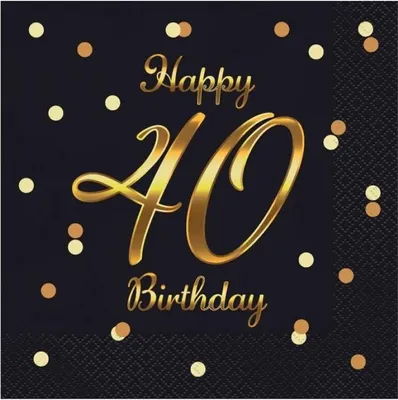A birthday greeting with the number 40 prominently displayed.