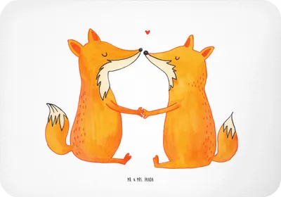 Produktbild von Mr. & Mrs. Panda Kühlschrankmagnet Füchse Liebe - Weiß - Geschenk, Fuchs, zettelhalter, Notizhalter, Freundin, magnet, Ehe, whiteboardmagnet, haftmagnet