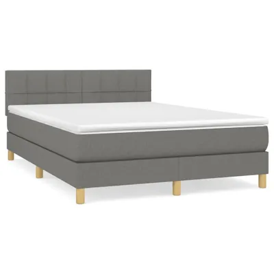Produktbild von vidaXL Boxspringbett mit Matratze Dunkelgrau 140x190 cm Stoff