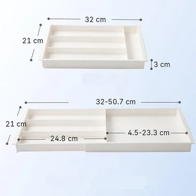 Image de Boîte de rangement multifonctionnelle 32 x 21 x 3 cm - Boîte de rangement à couvercle rabattable - Boîte de rangement amovible