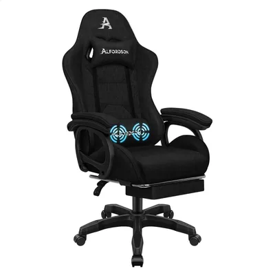 Produktbild von ALFORDSON Sedia da Gaming,Sedile Gamer con Supporto Lombare Massaggiante,Sedia da gioco Ergonomica Girevole con Poggiatesta, Schwarz