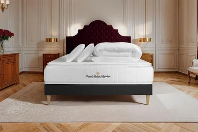 Produktbild von Komplettpaket - Matratze 160x200 cm + Boxspringbett mit Lattenrost (im Set) + 2 Kopfkissen + Bettdecke - George V