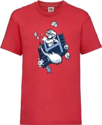 Produktbild von Kinder T-Shirt Japan Animation Manga Anime Comics Game Mario Fun Fire ball Var-006 Game Mario Fun Fireball, 7-8 Jahr - 128 / Rot