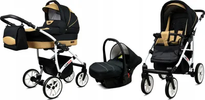 Obrázek produktu pro BabyLux® Largo | Kocárek 3v1 Set | Black Coffe | Kocárek Kombi | Kocárkový set | Kocárek pro deti