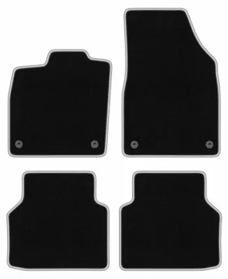Immagine prodotto di Tappetini in moquette per Audi Q4 2021-2022 (E-tron) – set 4 pezzi, nero/argento, su misura – Wielganizator CARLUX