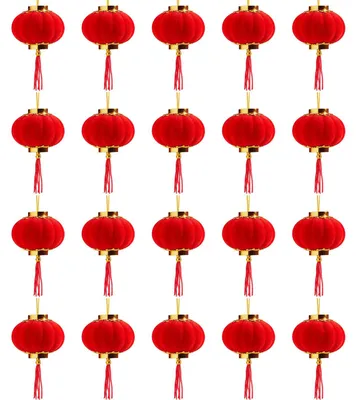 Productafbeelding van 20 Mini Rode Lantaarns voor Lentefestivals en Bruiloften, 5,5 cm groot