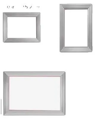 Immagine prodotto di Set per serigrafia, telaio in alluminio, griglia ad alta tensione, 3 parti diverse