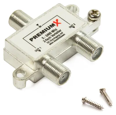 Produktbild von PremiumX Switch 2-fach Verteiler 5-2400 MHz SAT Umschalter Doppler Splitter