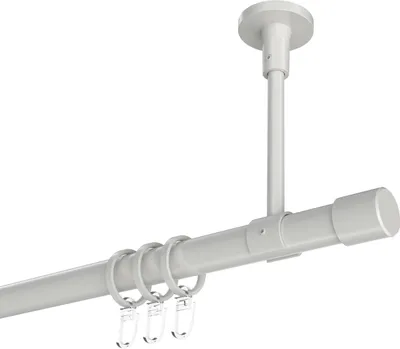 Produktbild von Interdeco Gardinenstange / Vorhangstange Weiß, Typ Sonette Santo (Kappe) Deckenmontage, 20 mm Ø 1-läufig, 220 cm