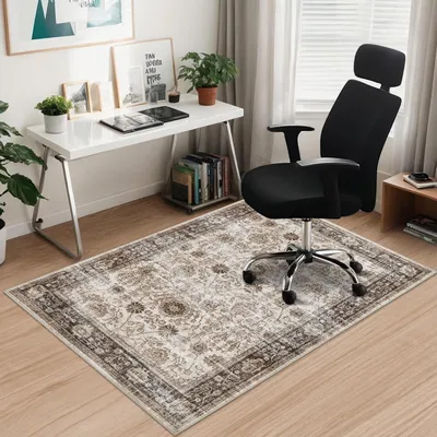Image de Tapis de chaise de bureau antidérapant pour sol en bois, 120 x 150 cm