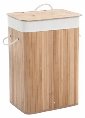 Produktbild von SONGMICS Bambus-Wäschekorb 40 x 30 x 60 cm – Moderner Wäschesammler