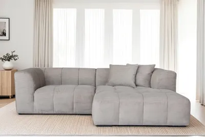 Produktbild von riess-ambiente Ecksofa ZERO GRAVITY 240cm greige Cord 3-Sitzer Couch L-Form modern