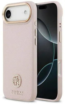 Immagine prodotto di Custodia GUESS passend für IPHONE 17 Air compatibile con MagSafe GUHMP17MPGCRMDEP (PU W/ Grained Strass Logo) rosa
