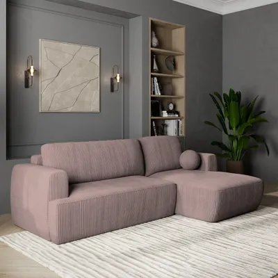 Produktbild von Masseno Ecksofa SENTI P R-S mit Schlaffunktion L-Form, Sofa mit Bettkasten, Wohnzimmersofa, Couch, Soffa, Bettsofa, Couchgarnitur- Lila, POSO 130