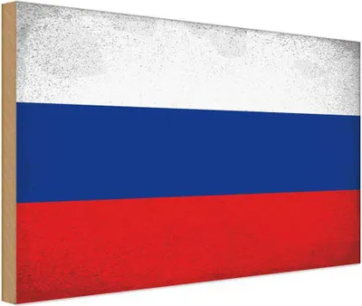 Produktbild von vianmo Holzschild 20x30 cm Russland Russia Vintage Flagge Fahne Wappen