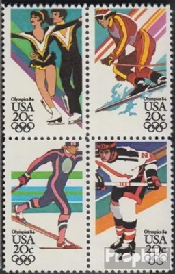 Produktbild von Briefmarken USA 1984 Mi 1671-1674 Viererblock (kompl.Ausg.) postfrisch Olympische Winterspiele