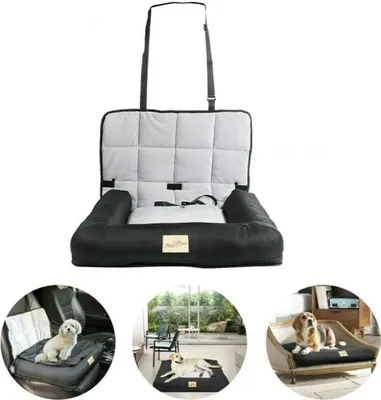 Immagine prodotto di Seggiolino per cani FATIVO 58x38x34 cm: seggiolino per cani per auto, sedile passeggero, seggiolino rinforzato, letto per cani impermeabile e antiscivolo, taglia S